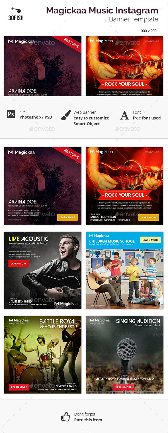 Magickaa Music Instagram Banner - Banners & Ads Web Elements