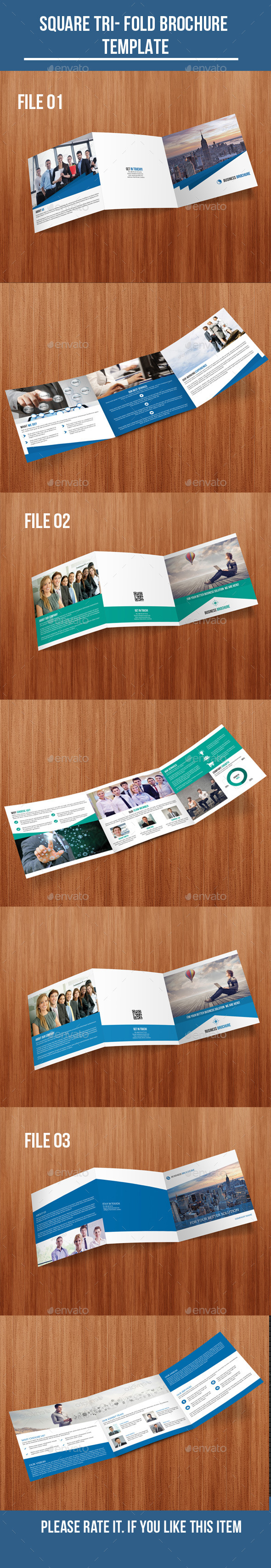 Square Tri- Fold Brochure Bundle - Corporate Brochures
