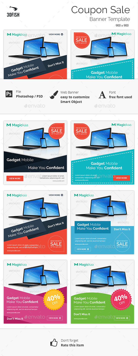 Flat Gadget Banner - Banners & Ads Web Elements
