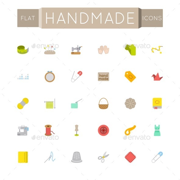 Vector Flat Handmade Icons - Miscellaneous Conceptual