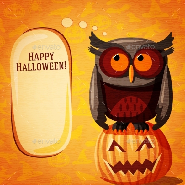 Halloween Cute Banner On The Craft Paper Texture - Halloween Seasons/Holidays