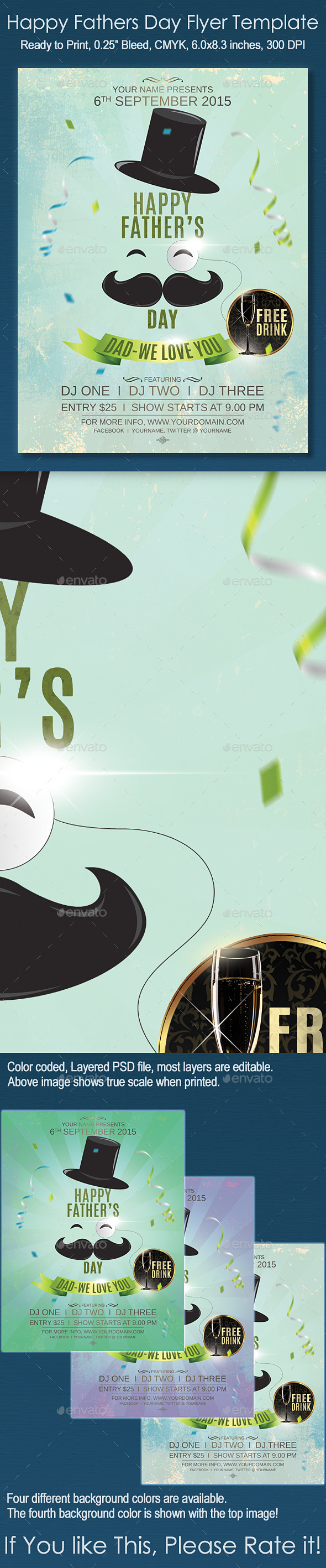 Happy Fathers Day Flyer Template - Events Flyers