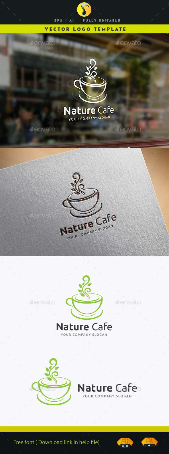 Nature Cafe Logo - Food Logo Templates