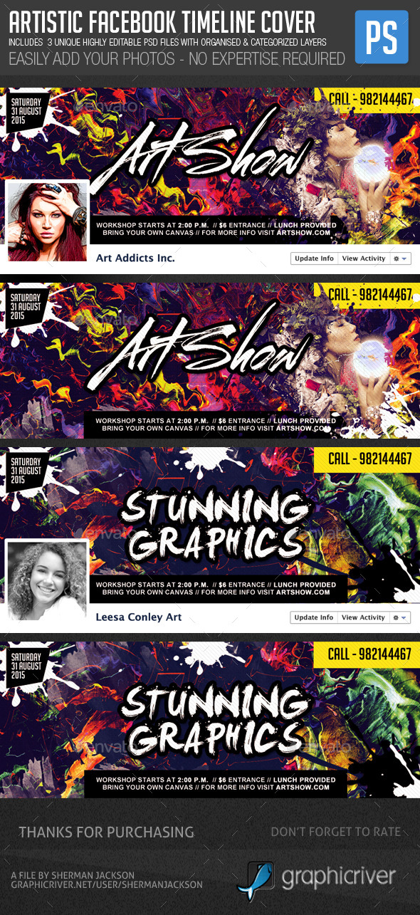 Artistic Facebook Timeline Cover Photo Template - Facebook Timeline Covers Social Media
