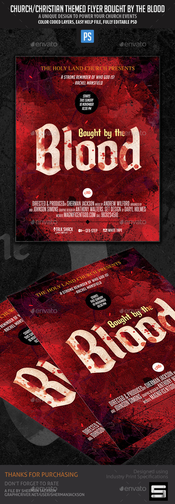 Bought by the Blood - Church Theme Flyer/Poster - Church Flyers