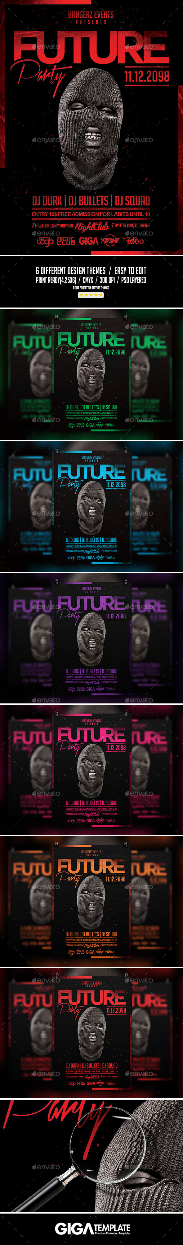 Future Party | Hip-Hop Night Flyer PSD Template - Events Flyers