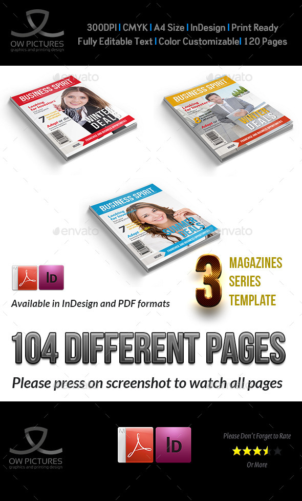 3 Series Magazines Bundle Template - 104 - Magazines Print Templates