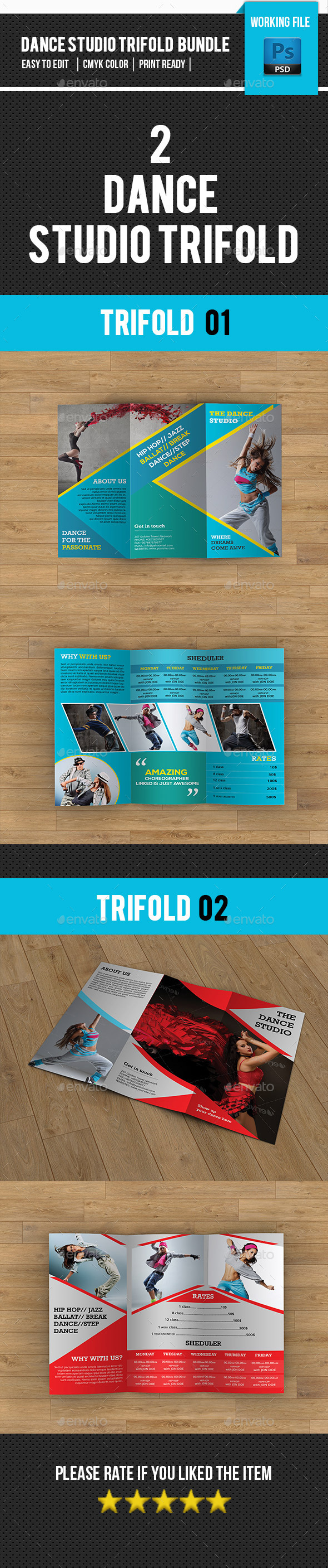 Dance Studio Trifold Brochure Bundle-V13 - Corporate Brochures