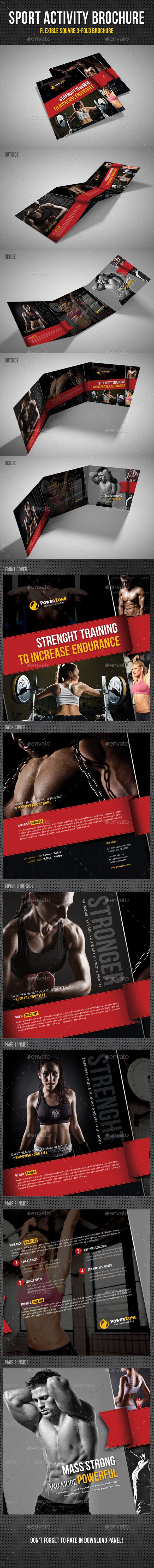 Sport Activity Square 3-Fold Brochure V05 - Brochures Print Templates