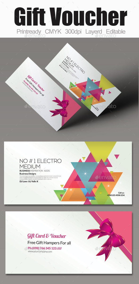 Multi Use Business Gift Voucher - Cards & Invites Print Templates