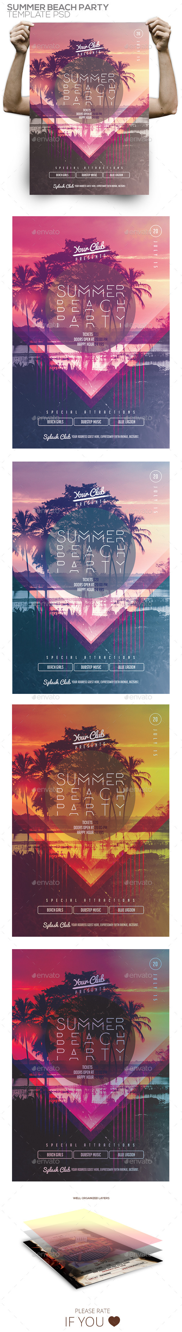 Summer Beach Party Flyer - Clubs & Parties Events