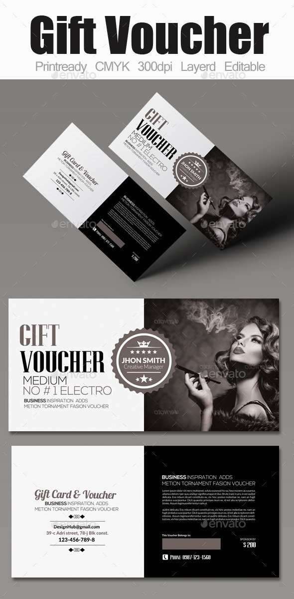 Multi Use Business Gift Voucher - Cards & Invites Print Templates