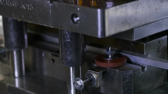 Machine at the Factory Machining Metal