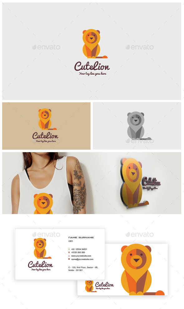 Cute Lion Logo - Animals Logo Templates