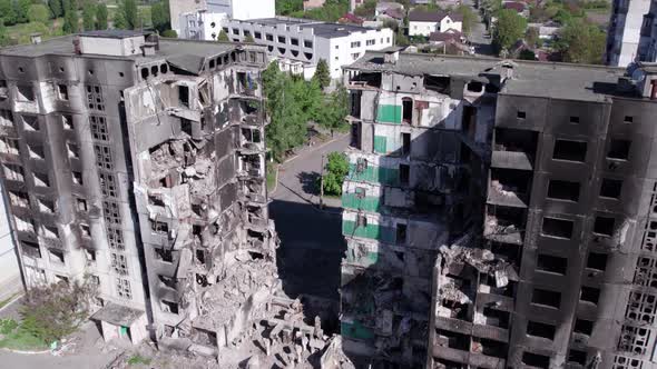 War in Ukraine  Destroyed Building in Borodyanka Bucha District alt
