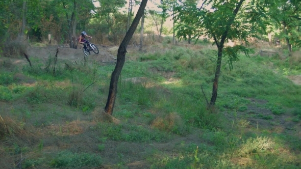 Long Jump On Springboard Of Biker Long Jump On Springboard Of Biker