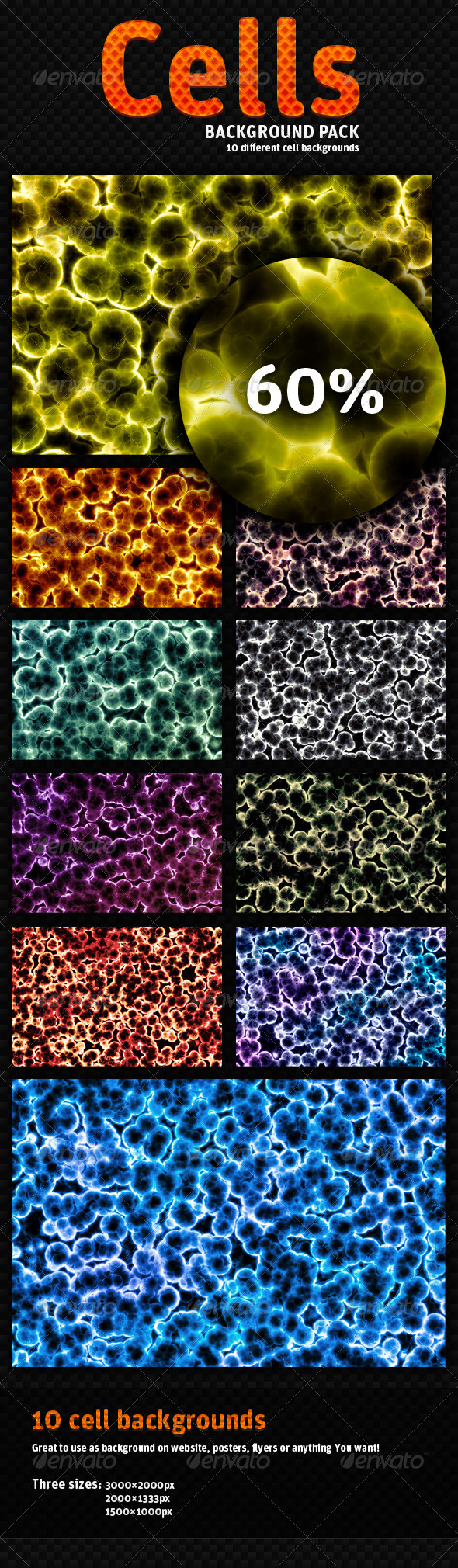10 Cell Backgrounds Pack - Backgrounds Graphics