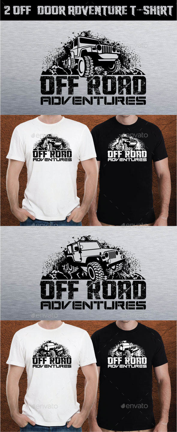 2 Off DOOR ADVENTURE T-SHIRT - Grunge Designs