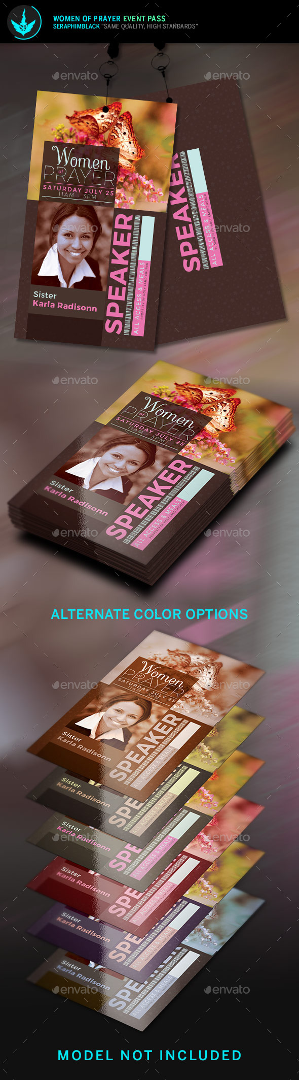 Women of Prayer Event Pass Template - Miscellaneous Print Templates