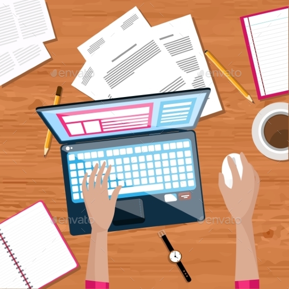 Top View Of Workplace - Concepts Business