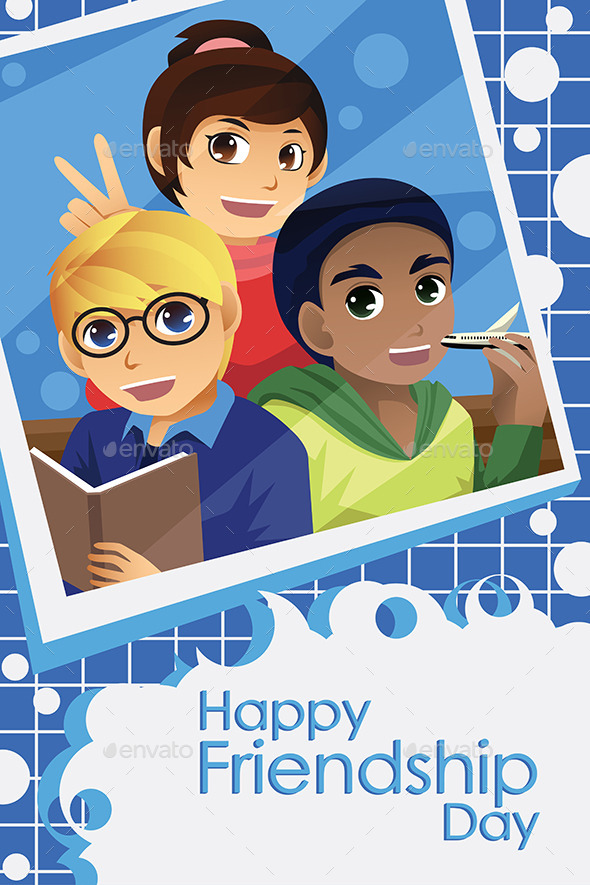 Kids Celebrating Friendship Day - People Characters