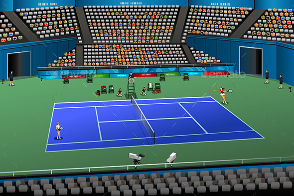 Women Playing Tennis in the Competition - Sports/Activity Conceptual