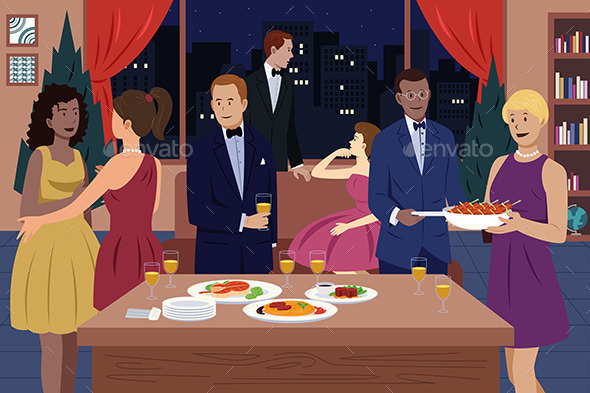 People at Dinner Party - People Characters
