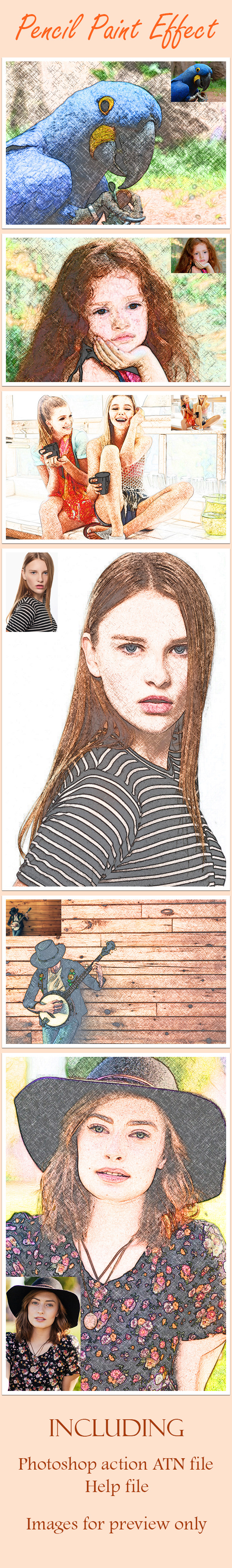 Pencil Paint Effect - Photo Effects Actions