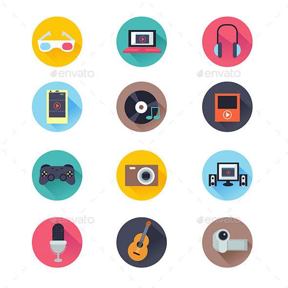 Multimedia Icons - Objects Vectors