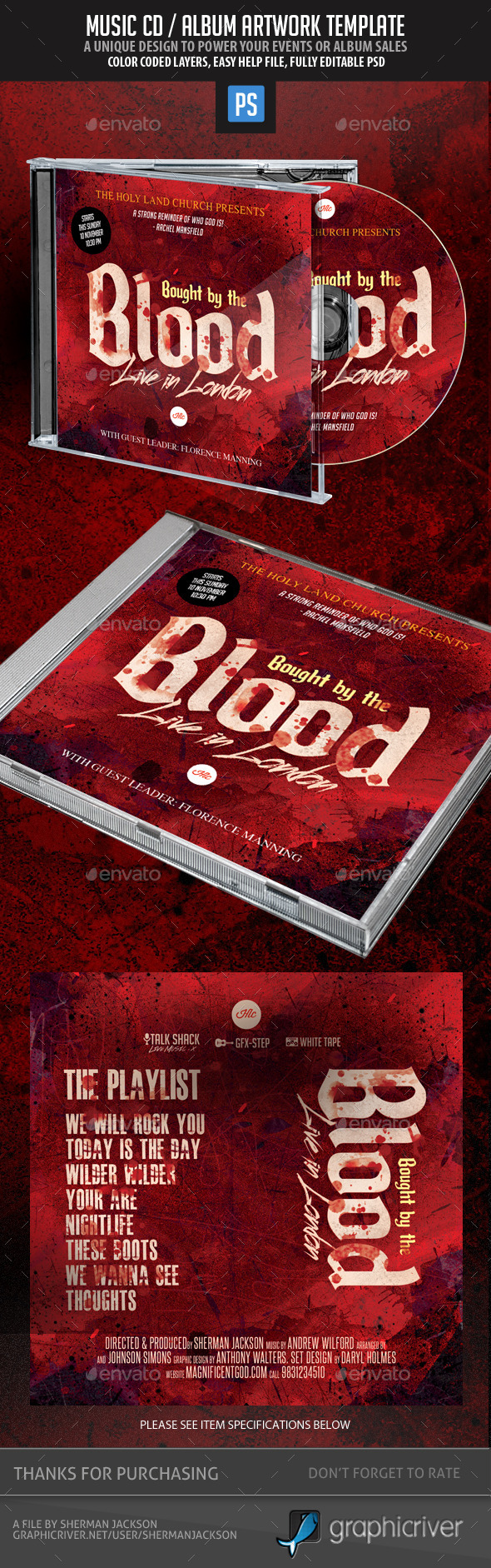 Christian Themed Music CD Album Artwork - CD & DVD Artwork Print Templates
