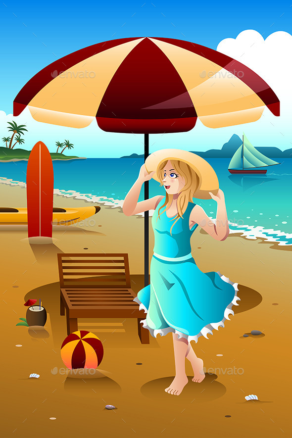 Girl at the Beach - People Characters