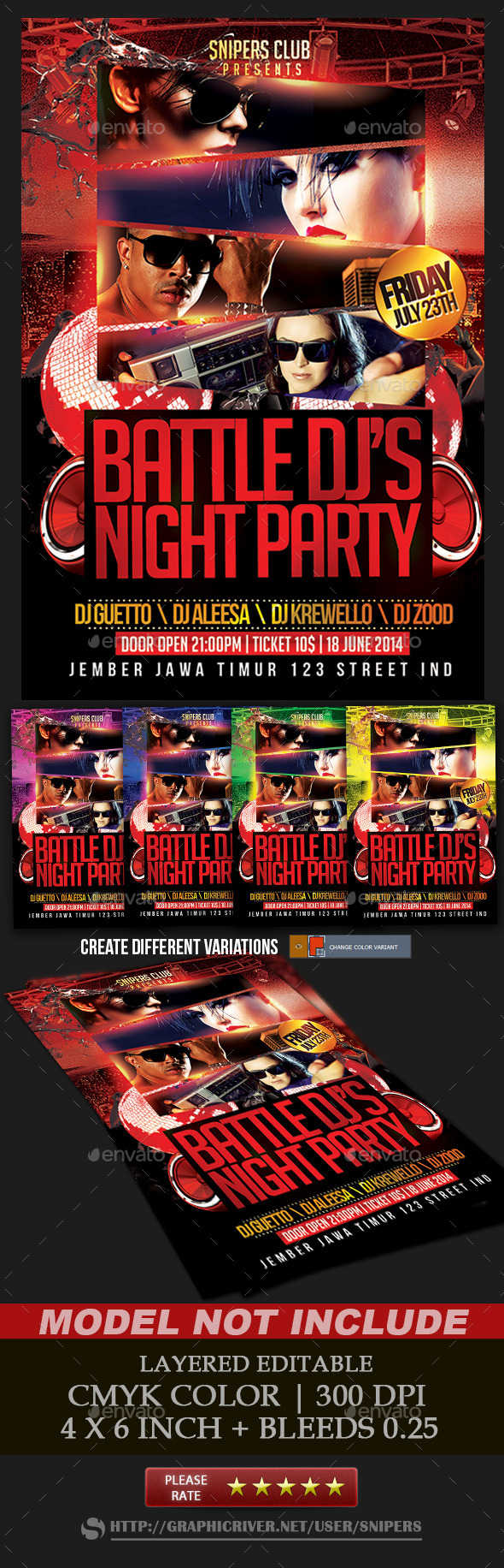 Battle Dj's Night Party - Events Flyers