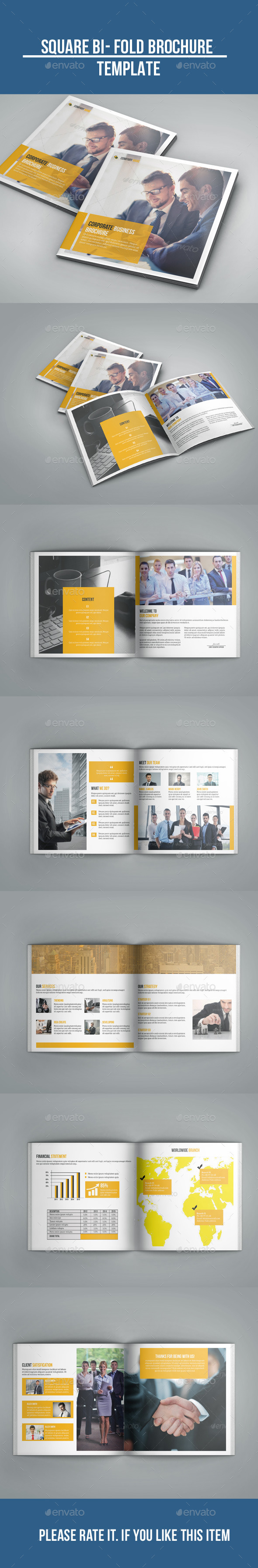 Square Bi- Fold Business Brochure - Corporate Brochures