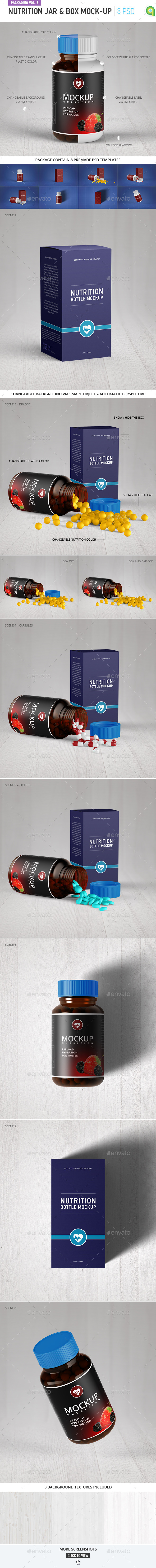Download Nutrition Jar And Box Mock Up By Ayashi Graphicriver