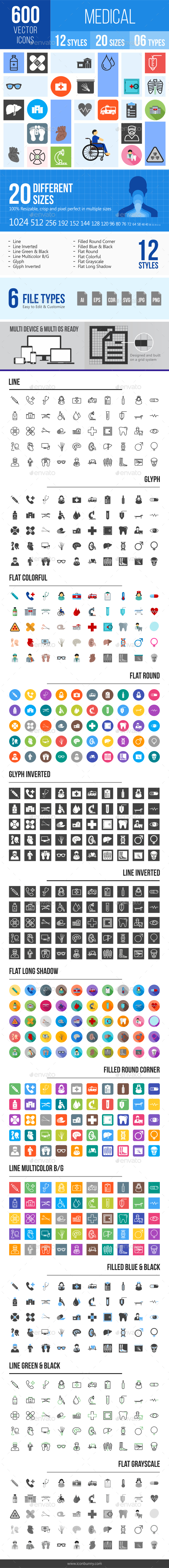 600 Medical Icons - Icons