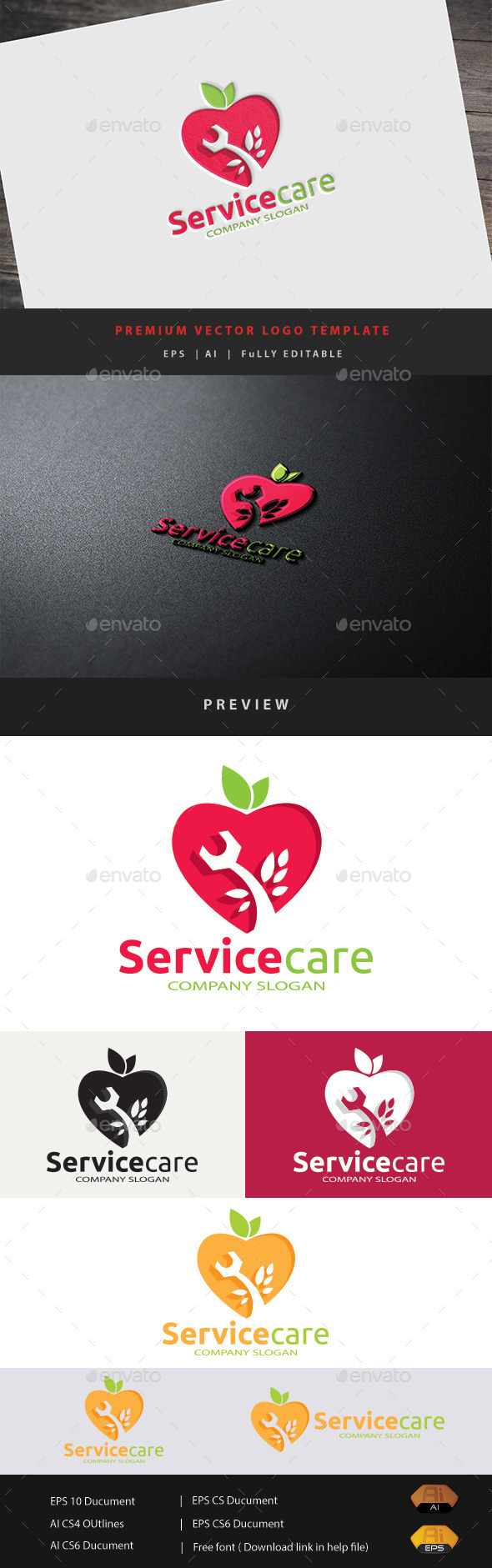 Service Care - Humans Logo Templates
