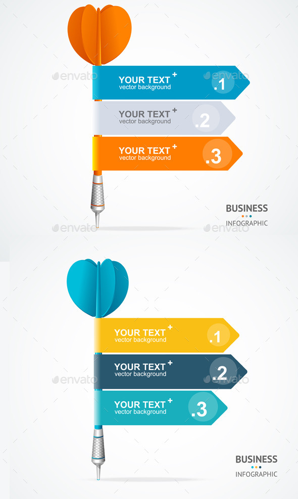 Vector Colorful Dart Arrow Like Options Banner - Business Conceptual