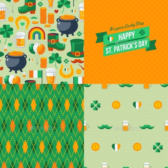 Patrick's Day Seamless Patterns Set - Miscellaneous Seasons/Holidays