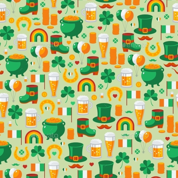 Patrick's Day Seamless Pattern - Patterns Decorative
