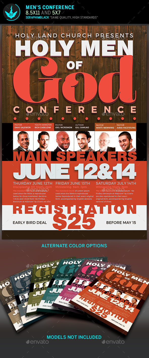 Men of God Conference Flyer Template - Church Flyers
