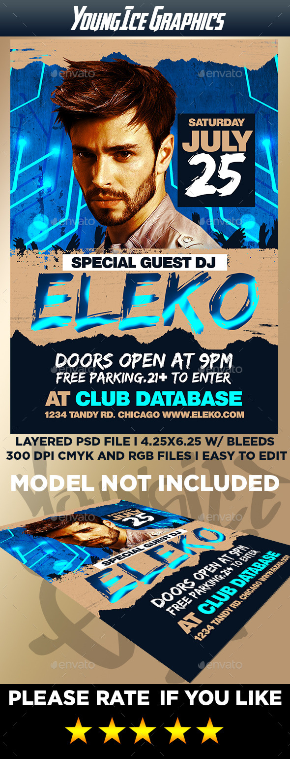 Guest DJ Flyer Template - Clubs & Parties Events