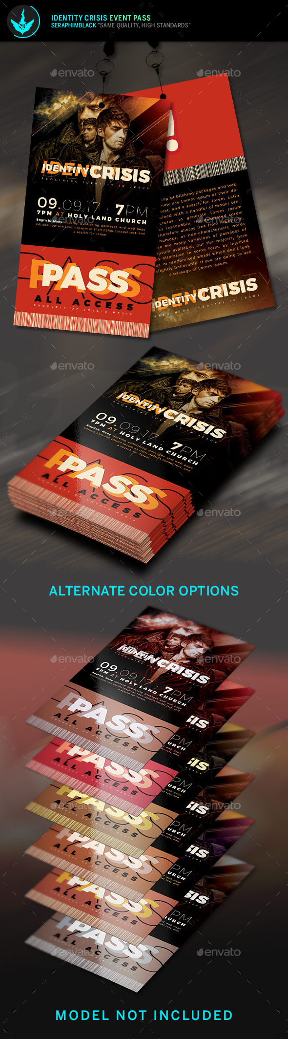 Identity Crisis Event Pass Template - Miscellaneous Print Templates
