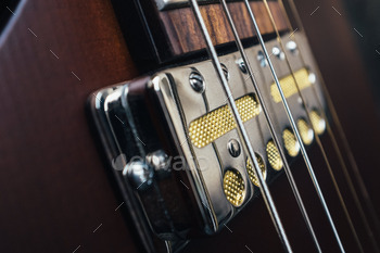 Guitar pickups closeup
