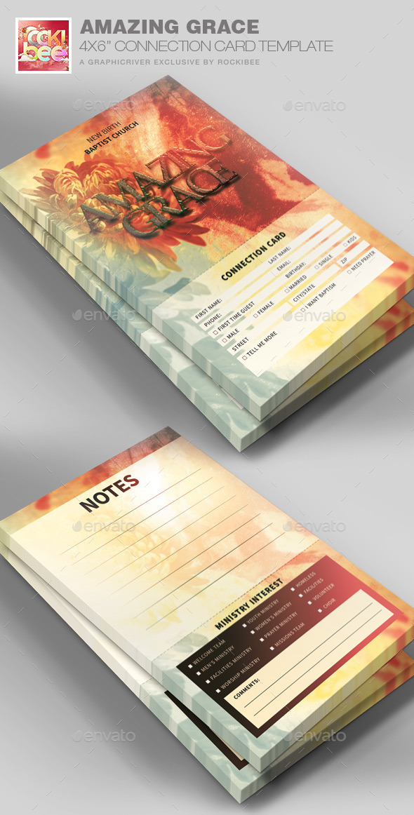 Grace Connection Card Template - Cards & Invites Print Templates