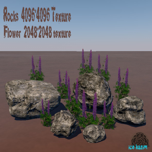 Rocks_flower - 3Docean 12229933