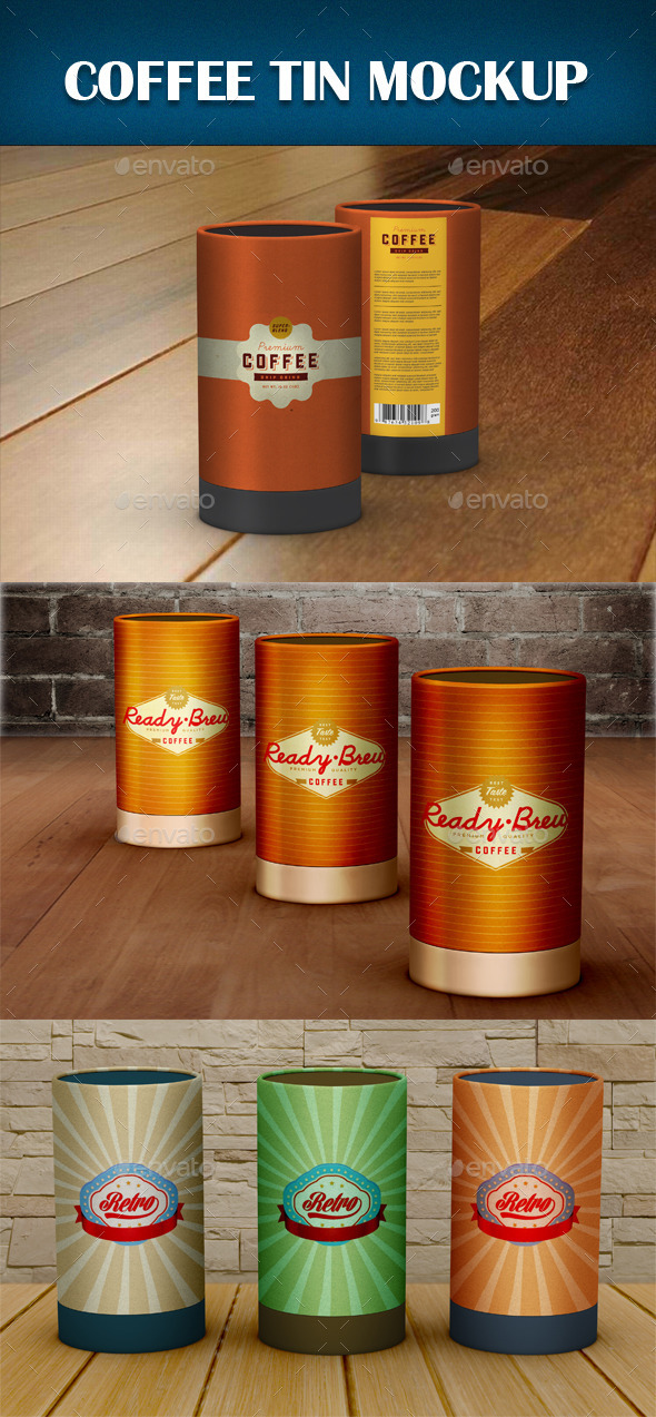 Download Coffee Tin Mockup by graphicartx | GraphicRiver