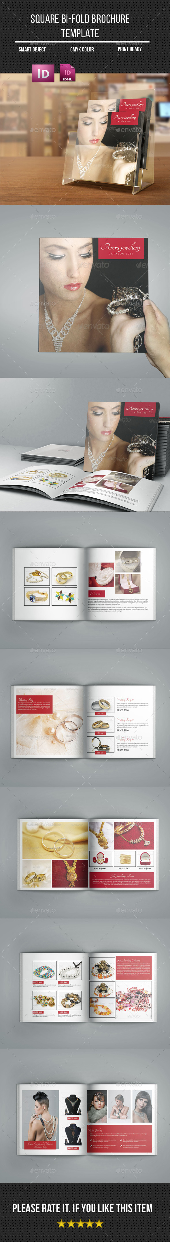 Square Bi- Fold Jewelry Brochure - Catalogs Brochures