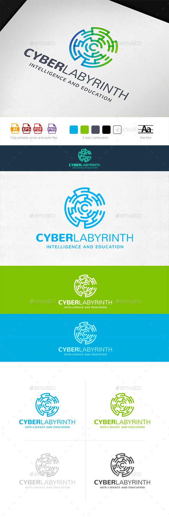 Cyber Labyrinth Logo Tamplate - Abstract Logo Templates