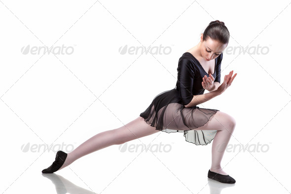 ballet dancer isolated on white - Stock Photo - Images