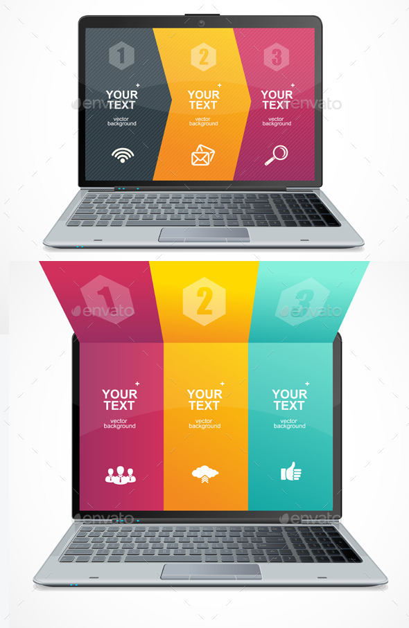 Text Boxes Infographics on Laptop - Computers Technology